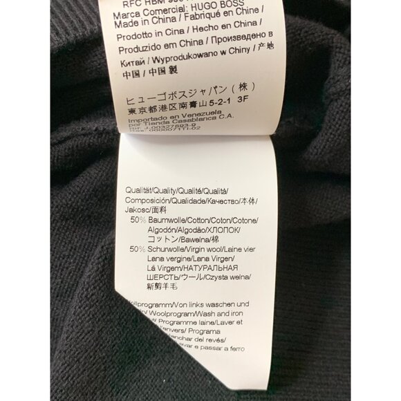 NWT Hugo Boss Mens 1/4 Zip Pullover Sweater M Wool Blend Black RHH10568 - Picture 7 of 11